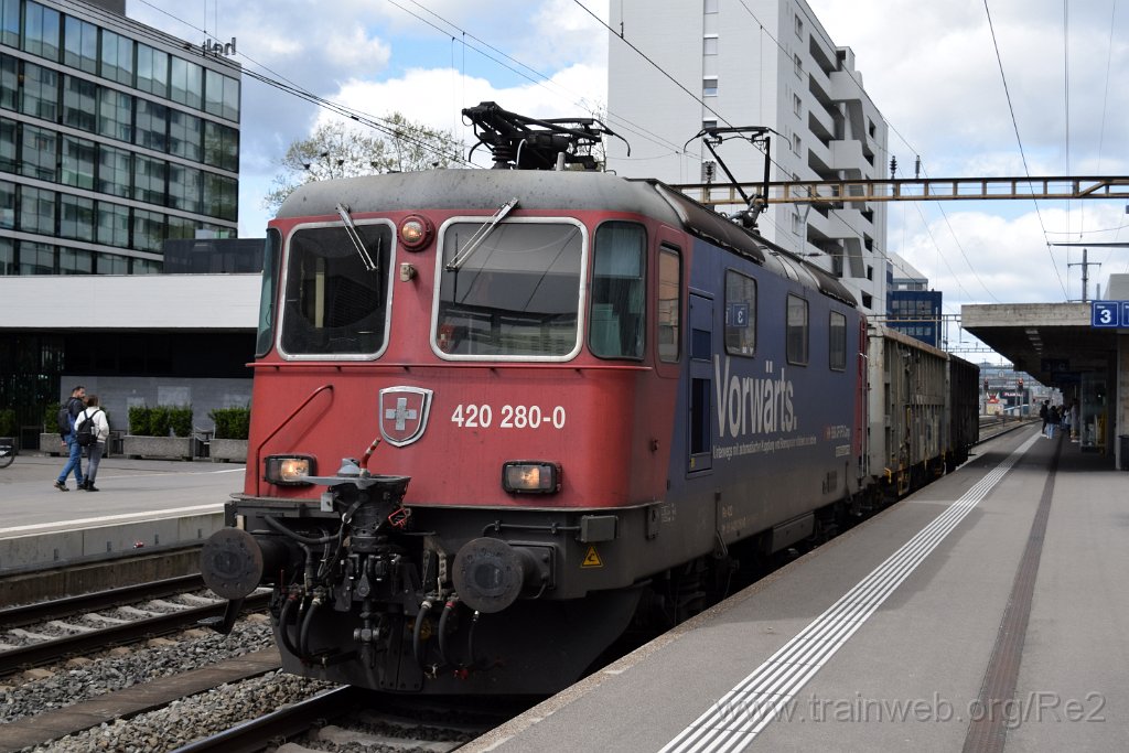 9052-0002-160424.jpg - SBBC Re 420.280-0 ''En avant toute!'' (Re 91 85 4 420 280-0 CH-SBBC) / Zürich-Altstetten 16.4.2024