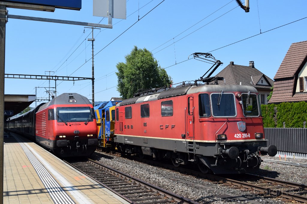 8641-0010-310523.jpg - SBBC Re 4/4'' 11295 (Re 420.295-8)  (Re 91 85 4 420 295-8 CH-SBBC) + SBB-CFF Re 460.116-7 ''Ostschweiz'' (Re 91 85 4 460 116-7 CH-SBB) / Lenzburg 31.5.2023