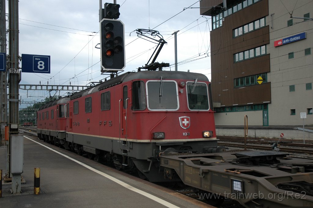 2484-0026-030712.jpg - SBB-CFF Re 6/6 11673 ''Cham'' + SBB-CFF Re 4/4'' 11331 / Arth-Goldau 3.7.2012