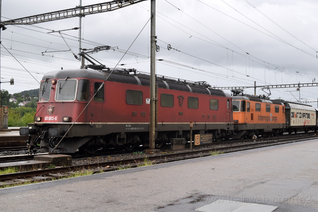 4598-0039-080817.jpg - Re 6/6 11683 (Re 620.083-6) "Amsteg - Silenen" + Re 420.320-4 "InterRegio Cargo" / Killwangen-Spreitenbach 8.8.2017