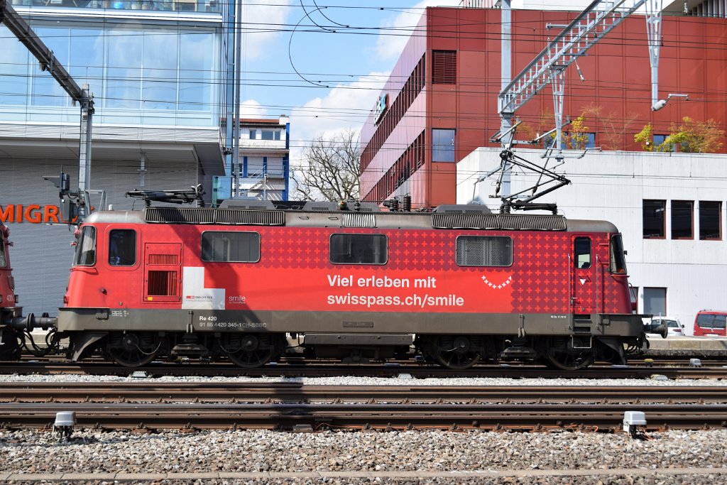 7355-0026-200421.jpg - SBBC Re 420.345-1 ''Smile'' (Re 91 85 4 420 345-1 CH-SBBC) / Aarau 20.4.2021