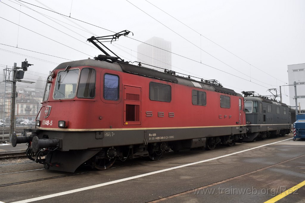 9540-0008-190125.jpg - SBBC Re 4/4'' 11348 (Re 420.348-5)  (Re 91 85 4 420 348-5 CH-SBBC) + SBBC Re 4/4'' 11335 / Re 420.335-2 (Re 91 85 4 420 335-2 CH-SBBC) / St.Gallen HB 19.1.2025