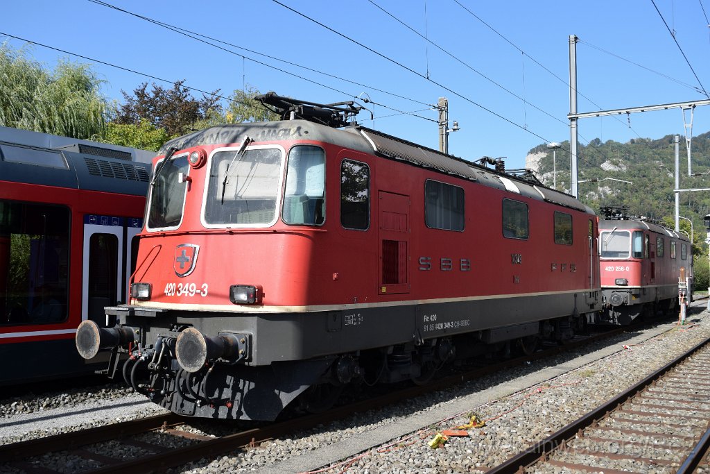 8809-0005-071023.jpg - SBBC Re 4/4'' 11349 (Re 420.349-3)  (Re 91 85 4 420 349-3 CH-SBBC) + SBBC Re 4/4'' 11256 (Re 420.256-0)  (Re 91 85 4 420 256-0 CH-SBBC) / Oensingen 7.10.2023