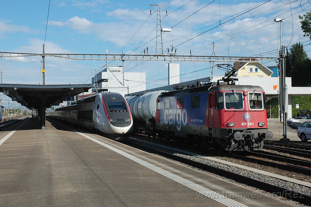 3229-0020-080814.jpg - SBBC Re 421.378-1 (Re 91 85 4 421 378-1 CH-SBBC) + SNCF TGV 384.027 / 4414 / Killwangen-Spreitenbach 8.8.2014