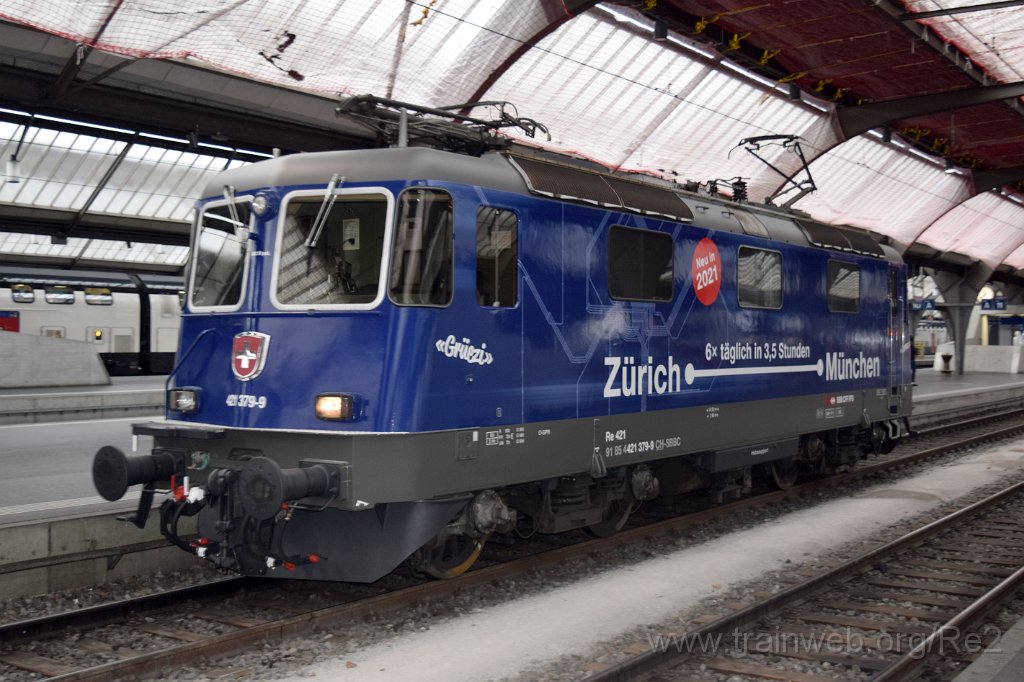 5812-0029-231219.jpg - SBBC Re 421.379-9 ''Zürich-München 2021'' (Re 91 85 4 421 379-9 CH-SBBC) / Zürich HB 23.12.2019