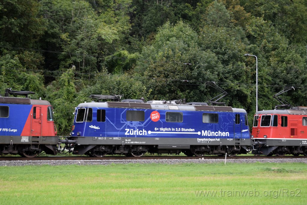 9365-0035-140924.jpg - DDF Re 421.379-9 ''Zürich-München 2021'' (Re 91 85 4 421 379-9 CH-DDF) / Aeussere Klus 14.9.2024