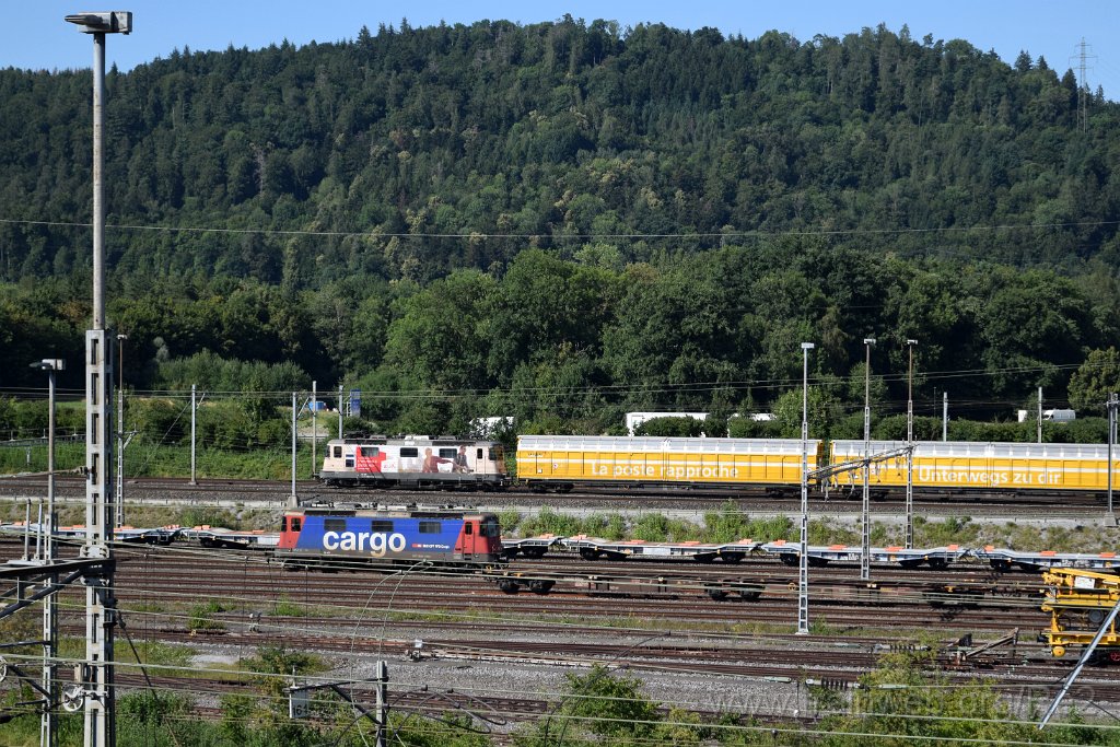 7118-0041-290720.jpg - SBBC Re 420.310-5 ''Francoforte a prezzo eco'' (Re 91 85 4 420 310-5 CH-SBBC) + SBBC Re 421.384-9 (Re 91 85 4 421 384-9 CH-SBBC) / RB Limmattal (Brücke Sandäckerstrasse) 29.7.2020