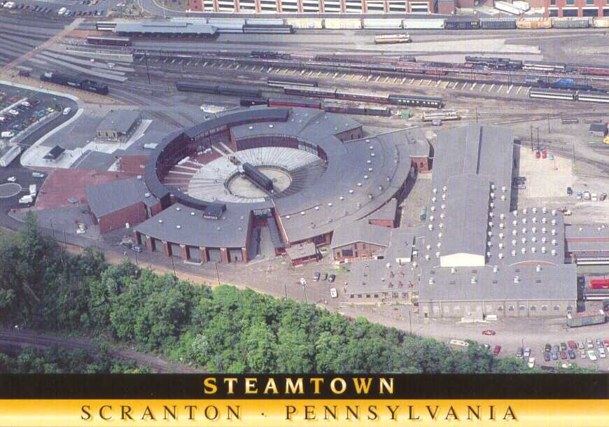 Steamtown - Arial Postcard of the Museum