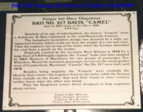 Baltimore & Ohio Museum - B&O No. 217 Davis Camel