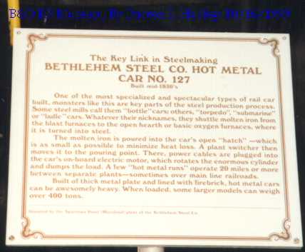 Baltimore & Ohio Museum - Bethlehem Steel Co. Hot Metal Car #127