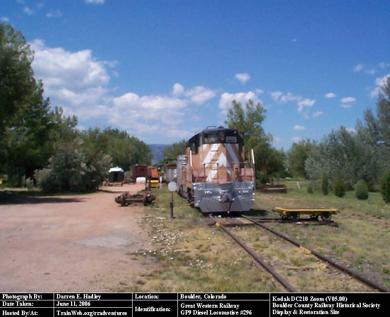 Boulder County Railway - Great Western Locomotive #296