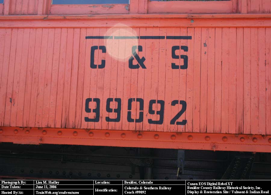 Boulder County Railway - Colorado & Southern Railway Coach #99092