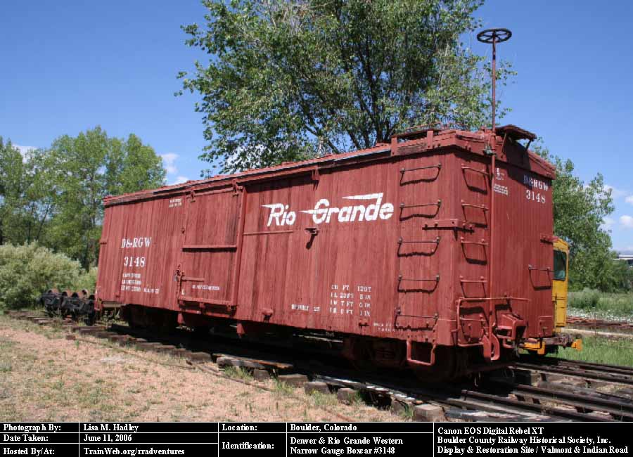 Boulder County Railway - D&RGW Narrow Gauge Boxcar #3148
