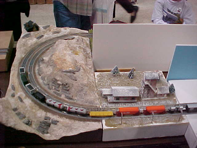 Photo of T-Trak layout with adult built modules