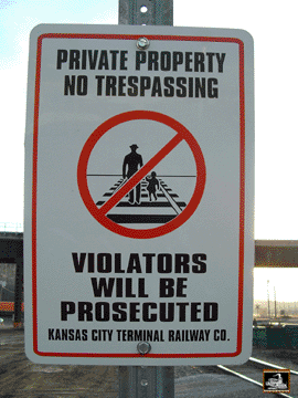 a "Private Property No Trespassing" sign