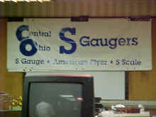 Central Ohio S Gaugers banner with a television to monitor a camera mounted in a dummy locomotive.