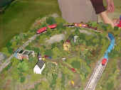 A view of the right end of the Z scale layout.