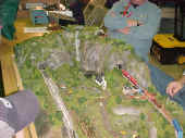 A view of the left end of the Z scale layout.