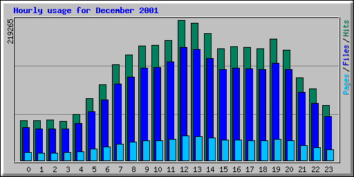 Hourly usage for December 2001